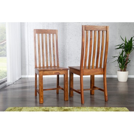 Chaise MAKASSAR bois de sheesham massif - Lot de 2
