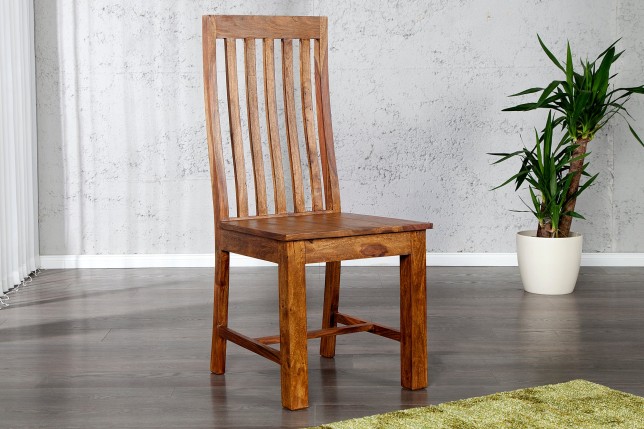 Chaise MAKASSAR bois de sheesham massif - Lot de 2
