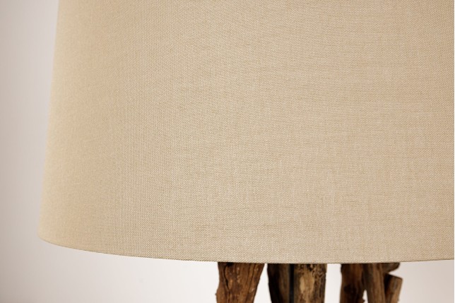 Abat-jour lin beige naturel pour lampadaire 48x55 cm