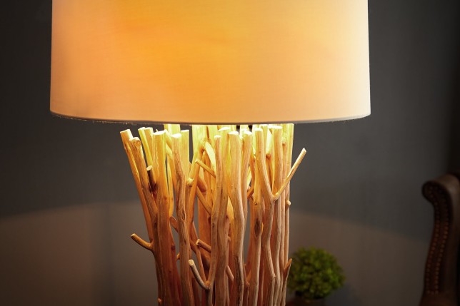 Abat-jour lin beige naturel pour lampadaire 48x55 cm