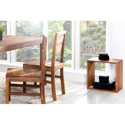 Table d'appoint MAKASSAR 45cm sheesham massif verni 2