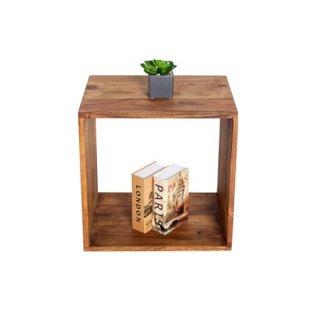 Table d'appoint MAKASSAR 45cm sheesham massif verni