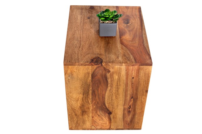 Table d'appoint MAKASSAR 45cm sheesham massif verni