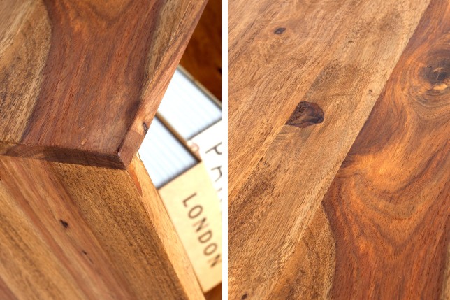 Table d'appoint MAKASSAR 45cm sheesham massif verni