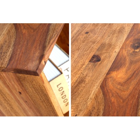 Table d'appoint MAKASSAR 45cm sheesham massif verni