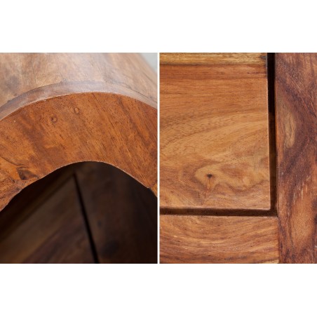 Table basse CURVED 100cm sheesham massif verni