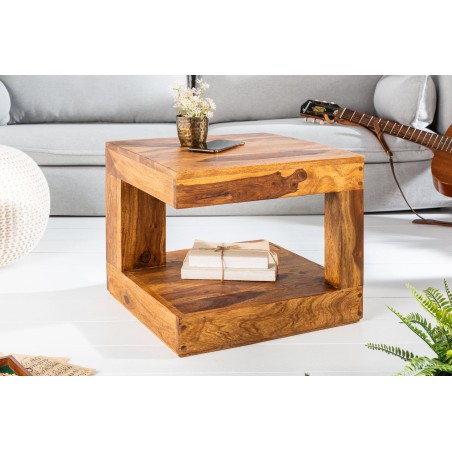 Table basse GIANT S 45x45 cm sheesham massif naturel