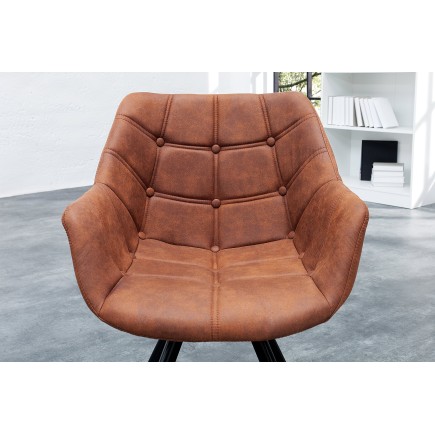 Chaise Dutch Couturier microfibre brun antique 2