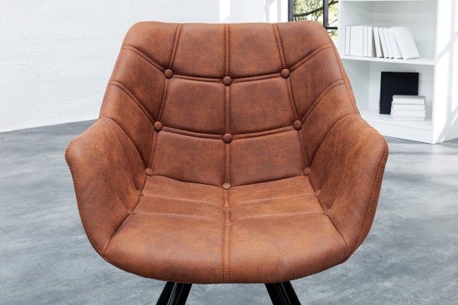 Chaise Dutch Couturier microfibre brun antique