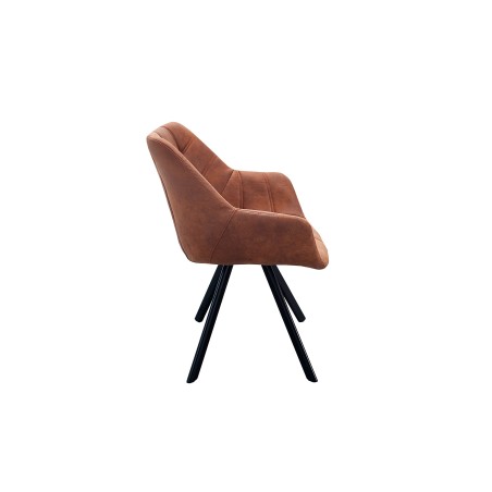 Chaise Dutch Couturier microfibre brun antique