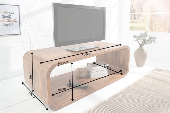 Table basse Meuble TV CUBUS 100cm Sheesham massif