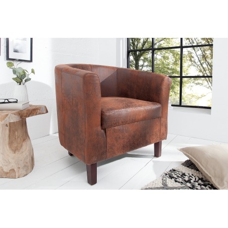 Fauteuil HEMINGWAY microfibre whisky brown