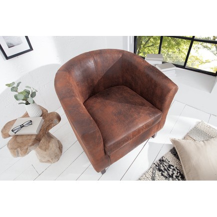 Fauteuil HEMINGWAY microfibre whisky brown 2