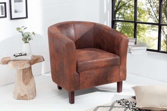Fauteuil HEMINGWAY microfibre whisky brown