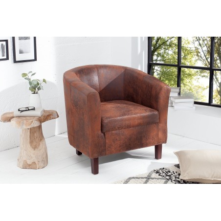 Fauteuil HEMINGWAY microfibre whisky brown