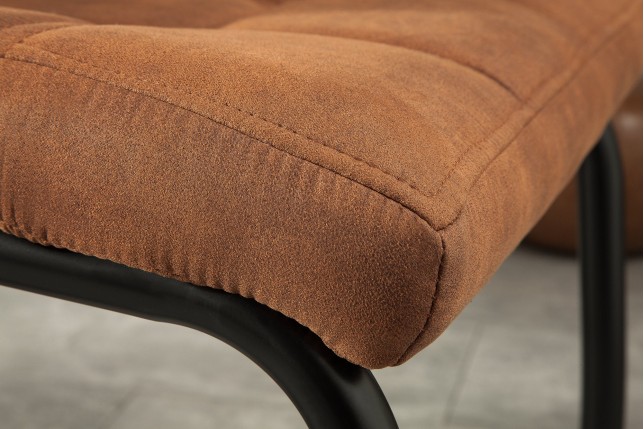 Chaise cantilever MODENA microfibre marron clair - Lot de 2