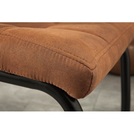 Chaise cantilever MODENA microfibre marron clair - Lot de 2