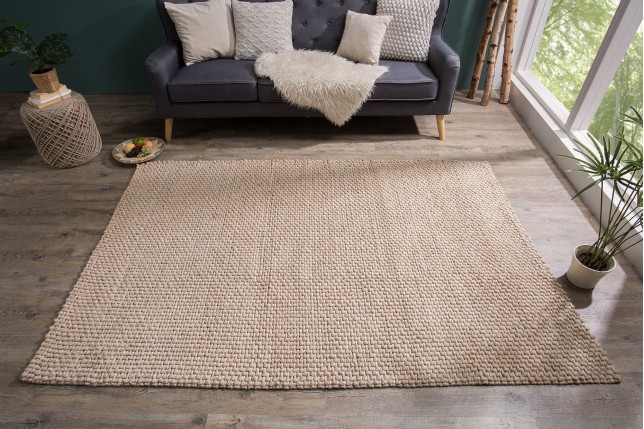 Tapis WOOL 240x160cm beige laine et polyester