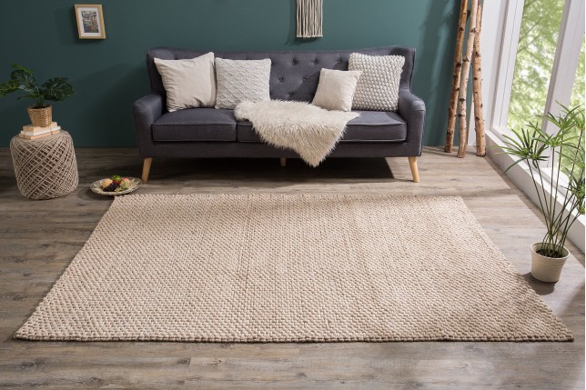 Tapis WOOL 240x160cm beige laine et polyester