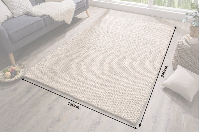 Tapis WOOL 240x160cm beige laine et polyester