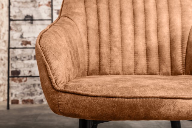 Chaise TURIN accoudoirs microfibre marron vintage - lot 2