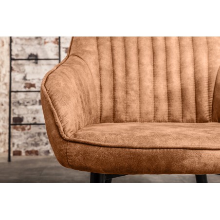 Chaise TURIN accoudoirs microfibre marron vintage - lot 2