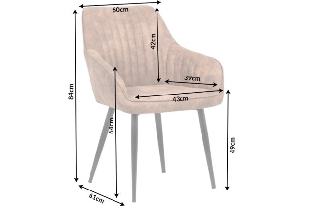 Chaise TURIN accoudoirs microfibre marron vintage - lot 2