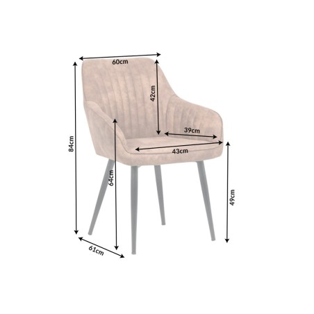 Chaise TURIN accoudoirs microfibre marron vintage - lot 2