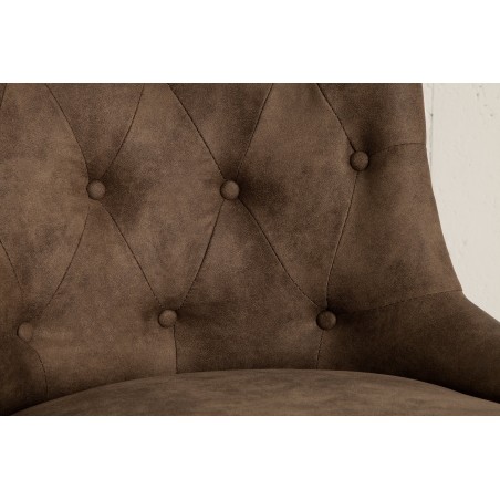 Chaise de bureau VICTORIAN Chesterfield marron - microfibre