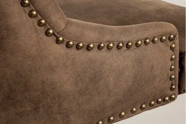 Chaise de bureau VICTORIAN Chesterfield marron - microfibre
