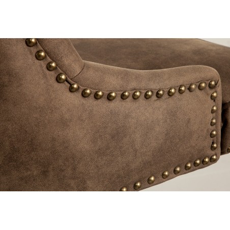 Chaise de bureau VICTORIAN Chesterfield marron - microfibre