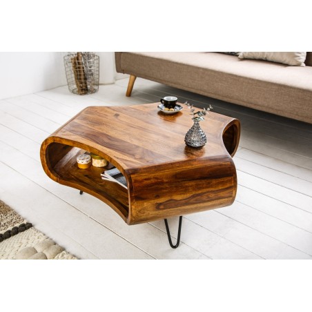 Table basse ORGANIC LIVING 90cm sheesham massif