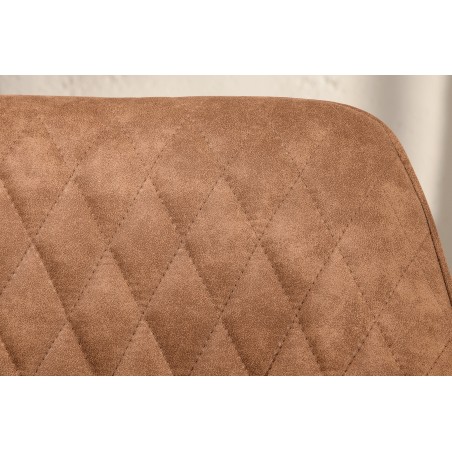Chaise PALERMO accoudoirs microfibre brun clair - Lot de 2