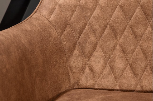 Chaise PALERMO accoudoirs microfibre brun clair - Lot de 2