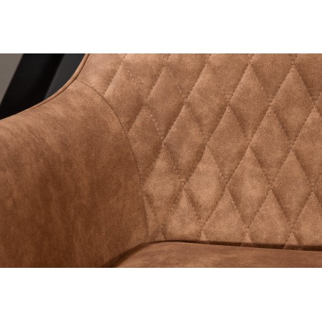Chaise PALERMO accoudoirs microfibre brun clair - Lot de 2