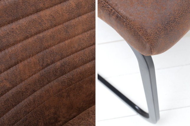 Chaise cantilever APARTMENT microfibre brun antique - Lot 2