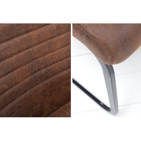 Chaise cantilever APARTMENT microfibre brun antique - Lot 2