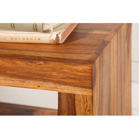 Table d'appoint étagère sheesham massif 60 cm