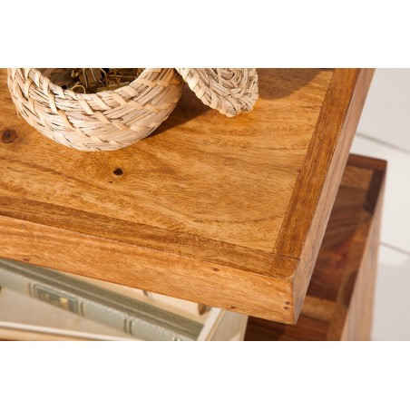 Table d'appoint étagère sheesham massif 60 cm