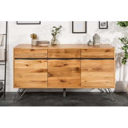 Buffet bas LIVING EDGE 160cm chêne sauvage huilé