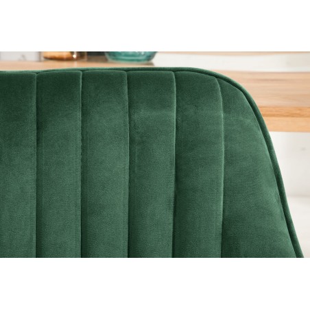 Chaise TURIN velours vert émeraude avec accoudoirs (lot 2)