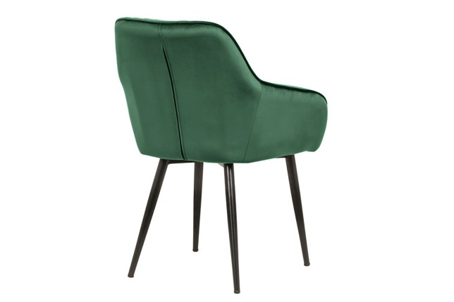Chaise TURIN velours vert émeraude avec accoudoirs (lot 2)