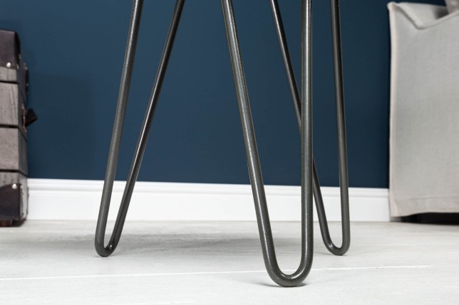 Table d'appoint Goa 43cm Acacia Massif Gris et Métal