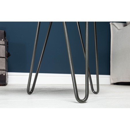 Table d'appoint Goa 43cm Acacia Massif Gris et Métal