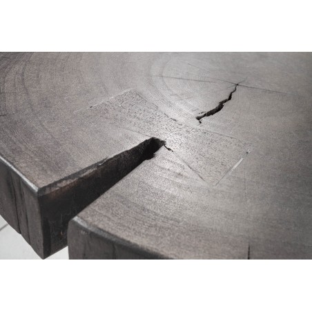 Table d'appoint Goa 43cm Acacia Massif Gris et Métal