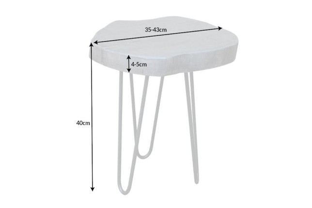Table d'appoint Goa 43cm Acacia Massif Gris et Métal