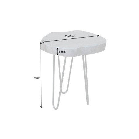 Table d'appoint Goa 43cm Acacia Massif Gris et Métal