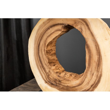 Lampe de table ORGANIC ARTWORK bois massif et lin beige