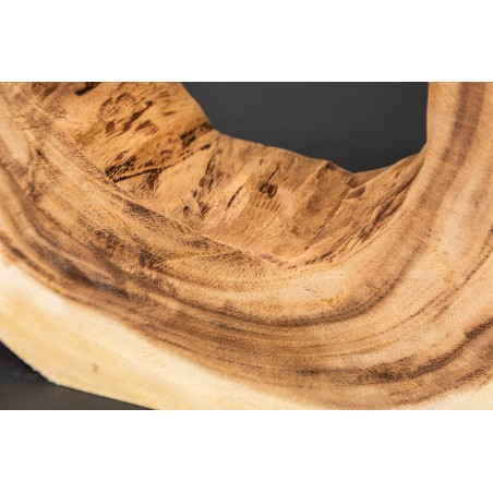 Lampe de table ORGANIC ARTWORK bois massif et lin beige