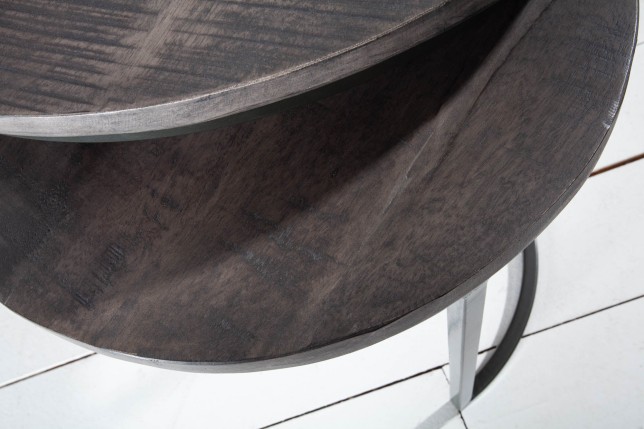 Table d'appoint ELEMENTS lot de 2 acacia gris
